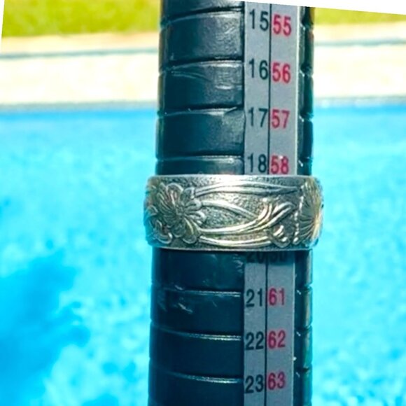 Silver Purity Ring Wedding Band Women Medieval Wedding Ring Silver Flower Ring - Picture 6 of 8